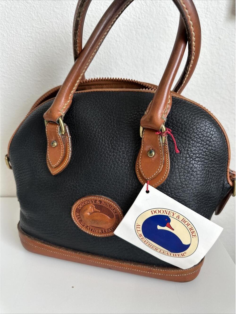 Vintage Dooney and Bourke D&B Norfolk All Weather Leather Satchel Handbag Purse - Picture 2 of 13